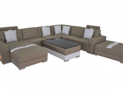 Ledersofa Dekorative Couch Wohnlandschaft Eck Garnitur Design Modern Sofa