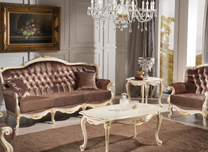 Klassisches Wohnzimmer Möbel Couch Sofa Sessel Couchtisch Beistelltisch 4tlg