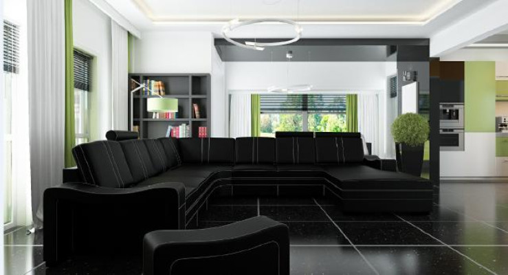 XXL Ledersofa mit USB Ledercouch Wohnlandschaft Ecksofa Neu Garnitur Sofa Leder