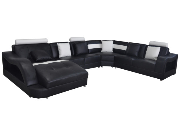 Leder Sofa mit USB Wohnlandschaft Eck Garnitur Design Modern Sofas UForm Couchen