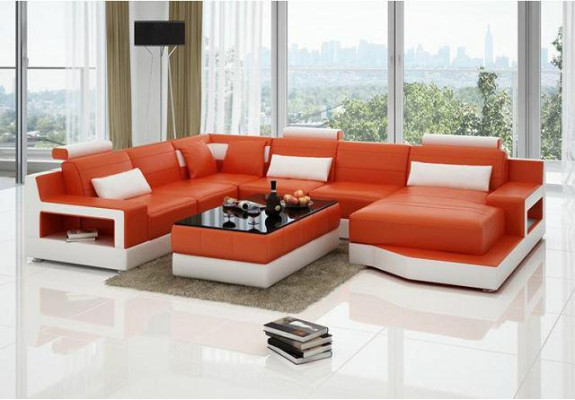 Ledersofa Ecksofa Design Couch Garnitur Wohnlandschaft Eck Sitz Polster Ulm Neu