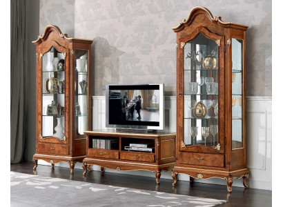 Wohnwand Set 3tlg. Wohnzimmer rtv Vitrine Anrichte Regal Luxus Wandschränke Neu