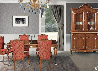 Italienisches Esszimmer Tisch + 6x Lehnstühle Stuhl Essgruppe Essgarnitur 7tlg.