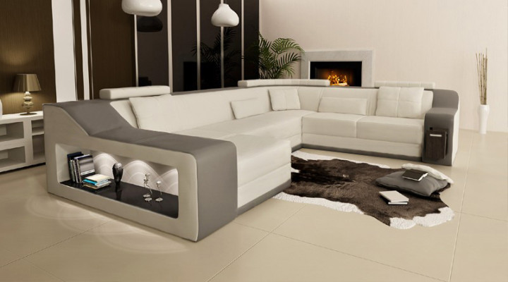 Ledersofa Couch Wohnlandschaft Ecksofa Eck Garnitur Design Modern Sofa Neu B2017