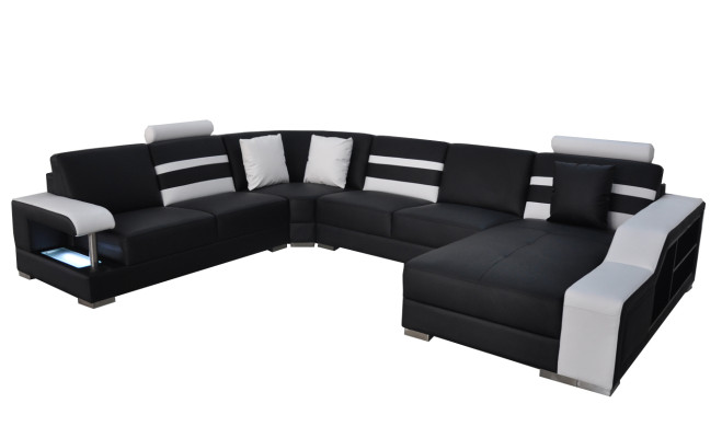 Eck Sofa Polster Sitz Leder Couch Sofas Couchen Garnitur U Form Wohnlandschaft
