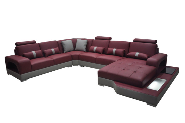 Leder Eck Sofa Eck Wohnlandschaft Garnitur Design Modern Couch