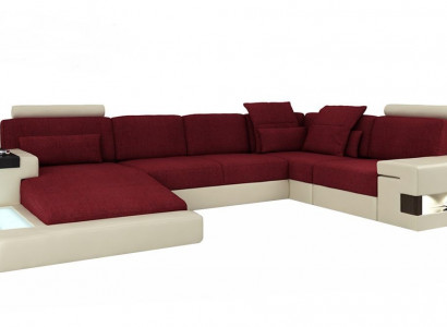 Ledersofa Designer Sofa U Form Wohnlandschaft Couch Polster Ecksofa Neu