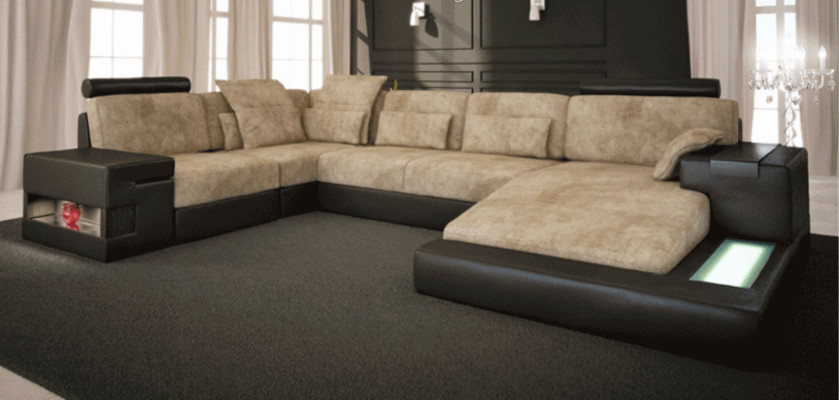 Ecksofa Big Wohnlandschaft Couch Sofa Polster Sitz Leder U Form Wohnzimmer Neu