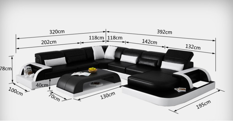 Sofa Ecksofa Design Wohnlandschaft Schwarz Polster Sitz Garnitur Ledersofa USB