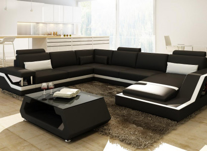 Designer Sofa Ecksofa Wohnlandschaft Big Modernes Ledersofa +USB Patentiert NEU