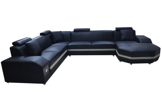 Ecke Leder Modern XXL Couch Wohnlandschaft Sitz Polster Couchen Sofa U-Form Neu
