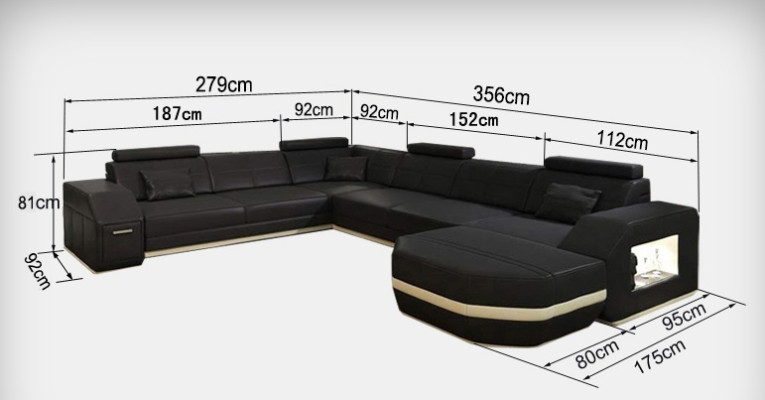 Ecke Leder Modern XXL Couch Wohnlandschaft Sitz Polster Couchen Sofa U-Form Neu