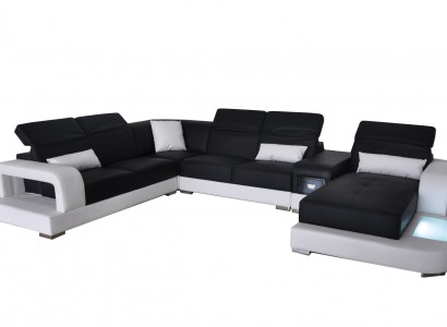 Leder Eck Sofa Eck Wohnlandschaft Garnitur Design Modern Couch Sofas UForm G8006