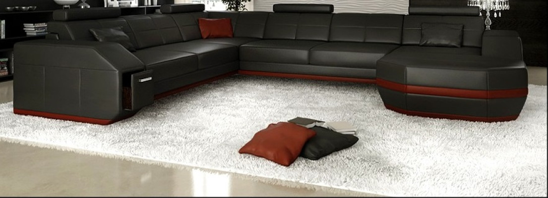 Sofa Ecksofa Design Polster Eckcouch Couch Wohnlandschaft Eckgarnitur UForm +USB