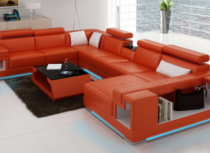 Ledersofa Sofa Couch Wohnlandschaft Ecksofa Eck Garnitur Design Modern U K5001