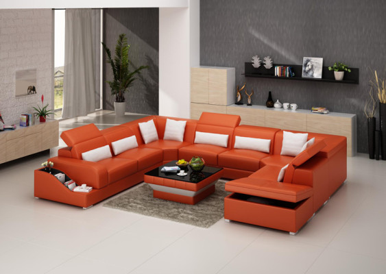 Wohnlandschaft Moderne Ecksofa Couch Polster Eckgarnitur Sofa Eck Garnitur + USB