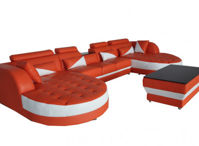 Leder Eck Sofa Eck Wohnlandschaft Garnitur Design Modern Couch Sofas UForm G8018