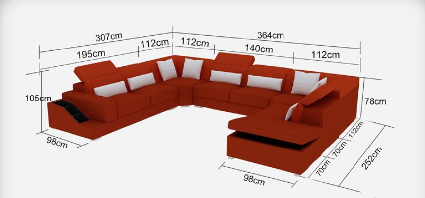 Leder Wohnlandschaft Eck Garnitur Design Modern Sofa U-Form G8008 + Puff Neu