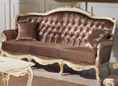 italienischer Stil Dreisitzer Sofa Wohnlandschaft Textilsofa 3 Sitz couch Sofas