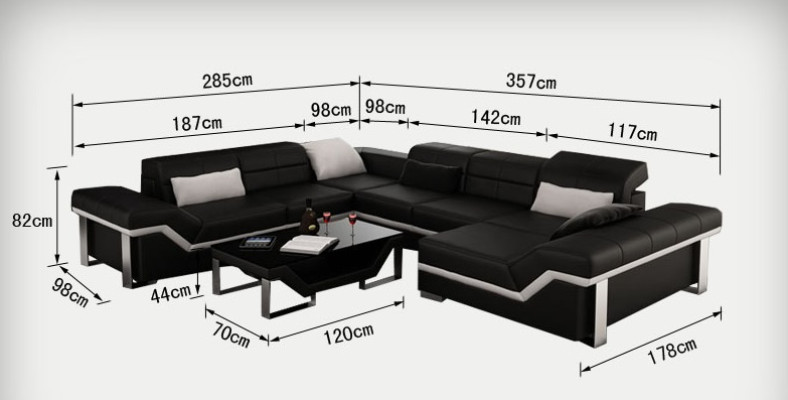 Moderne Sitzecke Ledersofa Ecksofa Sofa Polster Couch Wohnlandschaft K5007 + USB