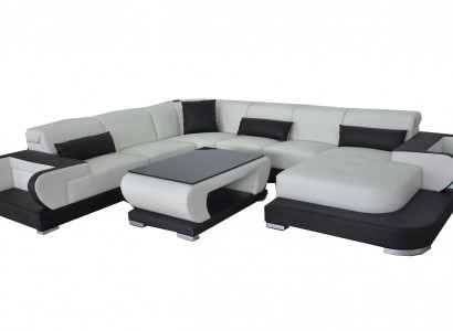Moderne Wohnzimmer Couch Weich gepolsterte Eckgarnutitur Maßfertigung sofa + USB