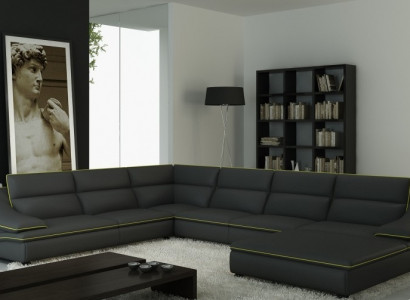 Ecksofa Ledersofa Polster Wohnlandschaft Couch Sitz Eck Garnitur U Form EltmannG