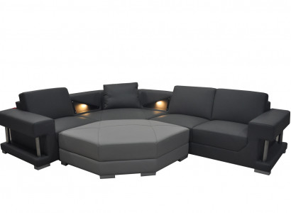 Wohnzimmer Textil Eckcouch Polster Couch Garnitur Eckgarnitur Sofa Couchen + USB