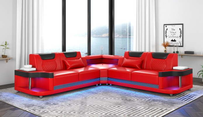 Design Esk Ecksofa L-form Modern Sofas Ledersofa Couch Wohnlandschaft Sofa Neu