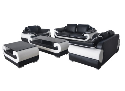 Sofa Couch Sitz Polster Komplett Set Leder Garnitur 3+2+1 Sofas Designer