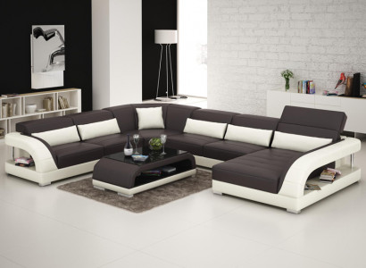 Ledersofa Couch Wohnlandschaft Ecksofa Eck Garnitur Design Modern Sofa