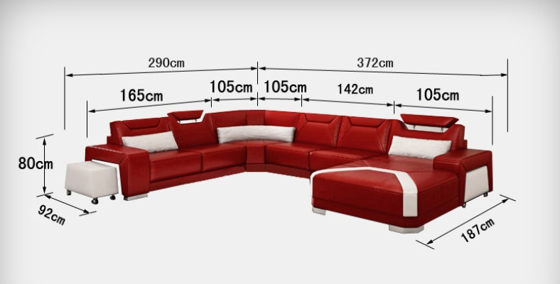 Ledersofa Couch Wohnlandschaft Ecksofa Eck Garnitur Design Modern Sofa + USB Neu