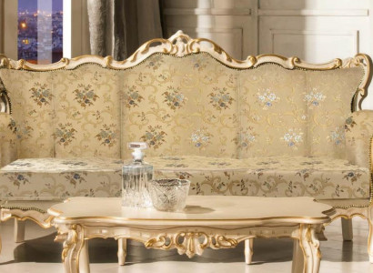 Sofa 3 Sitzer Couch Holz möbel Dreisitzer Couch Sofas italienischer Stil 200cm