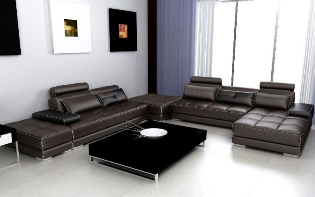 Ledersofa Couch Wohnlandschaft Ecksofa Eck Garnitur Design Modern Sofa Neu A1146