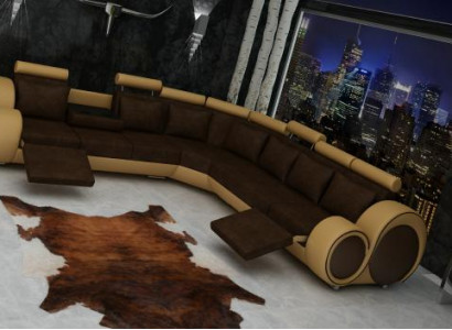 TEXTIL SOFA +USB,DESIGNERSOFA ECKSOFA WOHNLANDSCHAFT ECK NEU GARNITUR LEDER