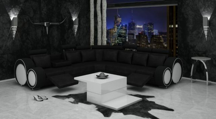 TEXTIL SOFA +USB,DESIGNERSOFA ECKSOFA WOHNLANDSCHAFT ECK NEU GARNITUR LEDER