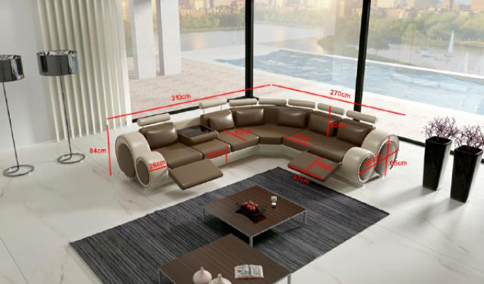 Textil Sofa USB Designer Sofas Couch Eckgarnitur Eckcouch Polster Wohnlandschaft