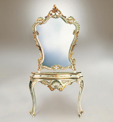 Konsolentisch Spiegel Sideboard Set Holz Italienische Möbel Stile Elisa 2tlg Neu