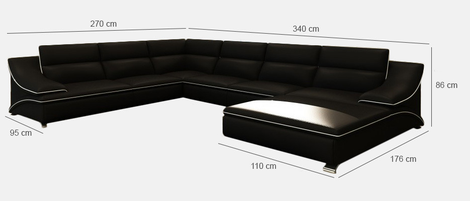 Exklusives U-Form Leder-Ecksofa Luxus und Eleganz für Ihr Zuhause