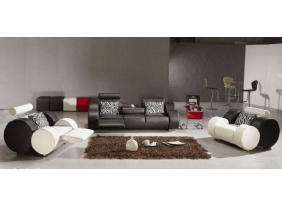 LEDERSOFA LEDER COUCH 3+2+1 mit USB POLSTERGARNITUR DESIGNER SOFA NEU GARNITUR
