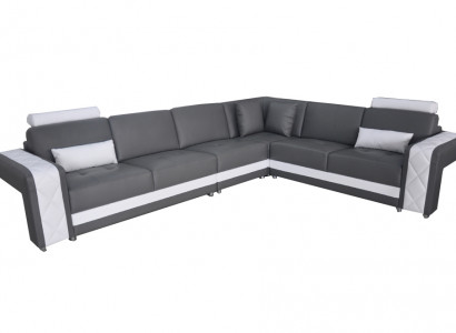 Ledersofa Couch Wohnlandschaft Eck Garnitur Design Modern Deko Sofa L-Form