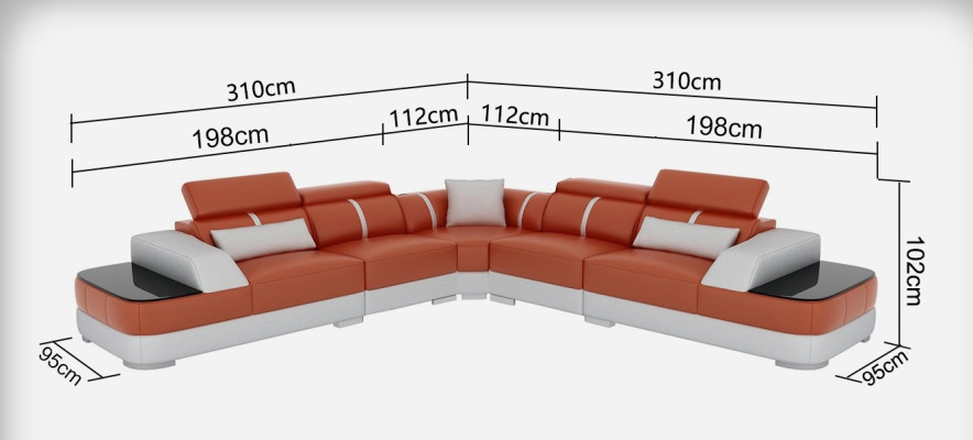 Ledersofa Polster Sitz Eck Sofa Dekor Garnitur Wohnlandschaft Wohnzimme