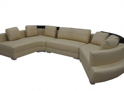 Runde Eck Sofa Couch Polster XXL Big Rund Couchen Wohnlandschaft U Form A1137
