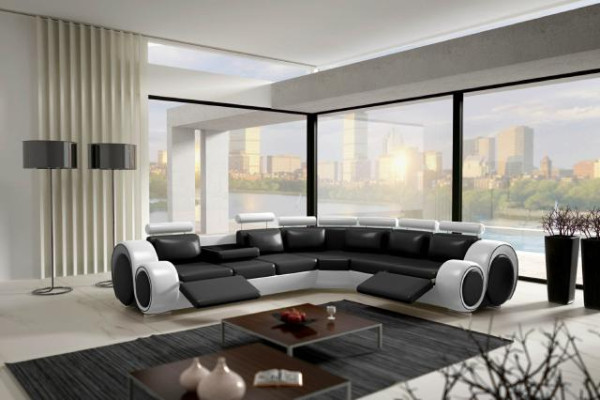 Ecksofa Berlin Eckcouch +USB Polster Wohnlandschaft Eck Garnitur Relaxfunktion