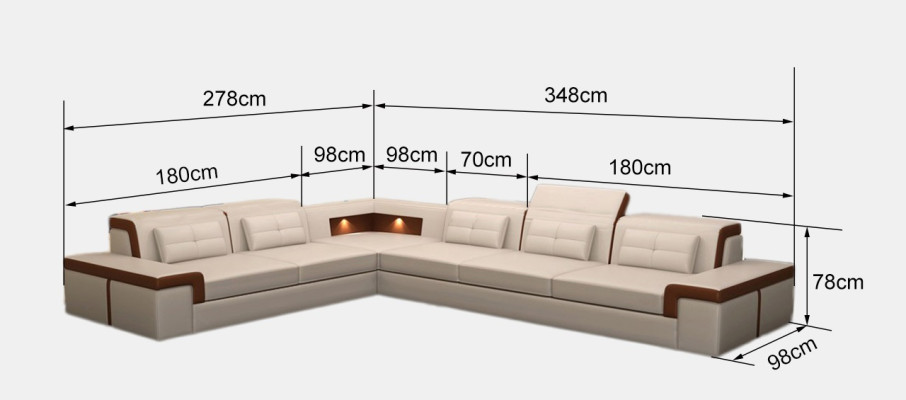 Ledersofa Couch Wohnlandschaft Ecksofa Eck Garnitur Design Modern Sofa B2021