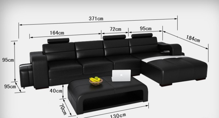 Ledersofa Couch Wohnlandschaft Ecksofa Eck Garnitur Design Modern Sofa F3008C