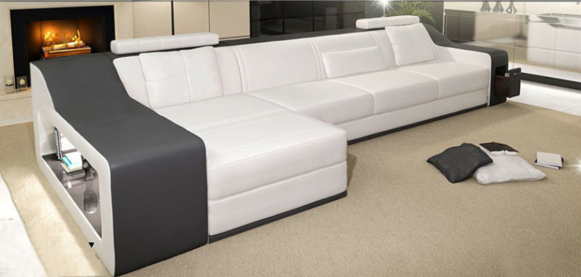 Ledersofa Couch Wohnlandschaft Ecksofa Eck Garnitur Design Modern Sofa B2017B