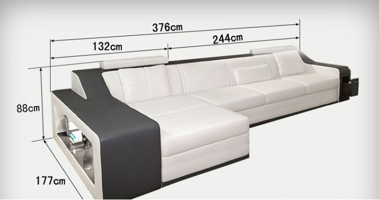 Ledersofa Couch Wohnlandschaft Ecksofa Eck Garnitur Design Modern Sofa B2017B