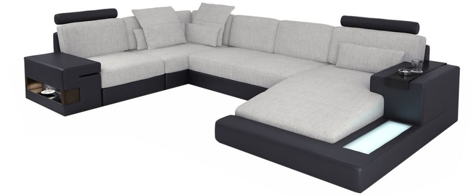 Design Sofas Wohnlandschaft Ecksofa Leder U Form Sofa Couch Polster Couchen Neu