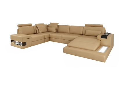 Ecksofa U-Form Sofa Wohnlandschaft Polster Bettfunktion Design Modern Neu