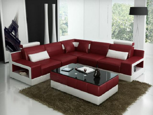 LEDERSOFA USB COUCH BETTFUNKTION GARNITUR WOHNLANDSCHAFT POLSTER Maßfertigung